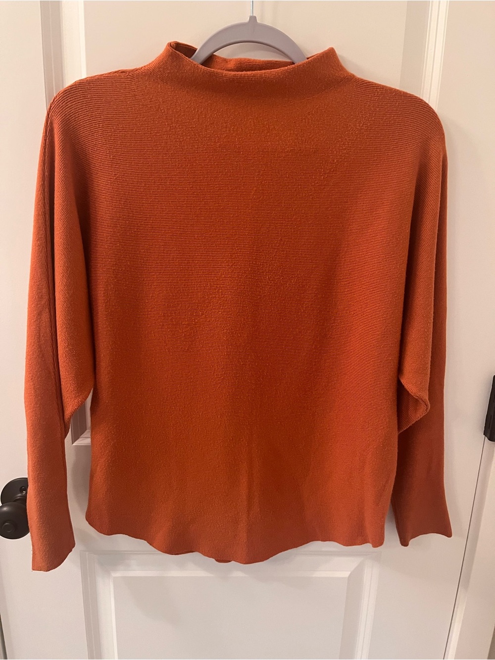 Women's Mock Neck Sweater - Rust Orange *sweater could use a good shave, pilling